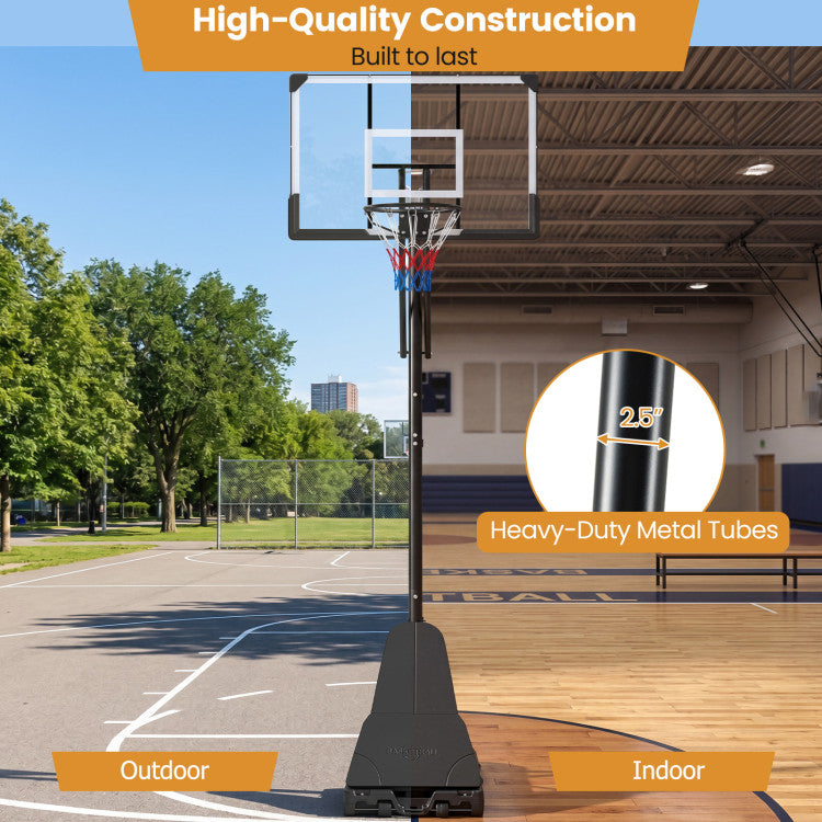 Portable Outdoor Basketball Hoop 8-10 FT Height Adjustable Basketball Goal System