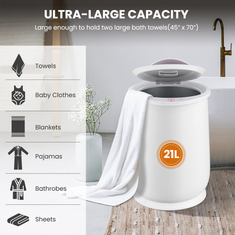 Portable Spa Hot Towel Heater with Flip-top Lid and Fragrance Holder