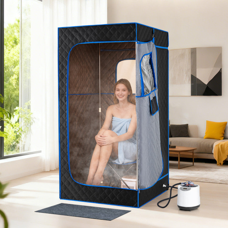 Portable Steam Sauna Box with 3L/1200W Fast-Heat Steamer and 15-Level Temperature