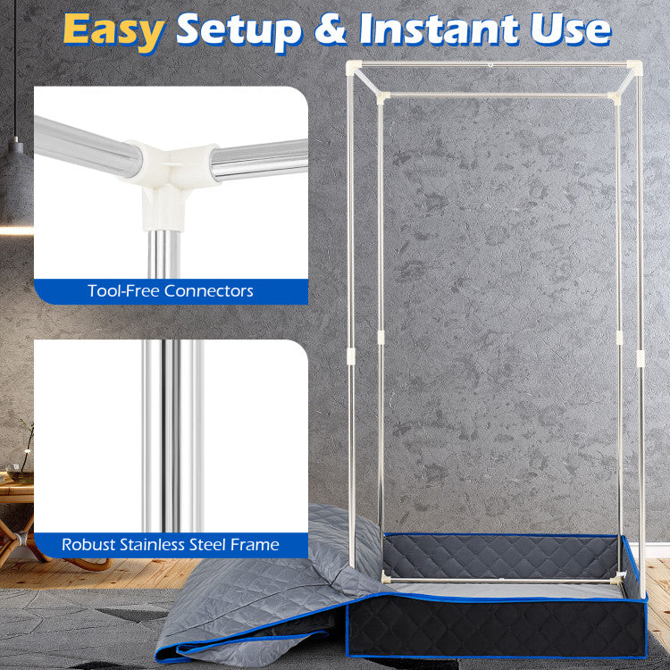Portable Steam Sauna Box with 3L/1200W Fast-Heat Steamer and 15-Level Temperature