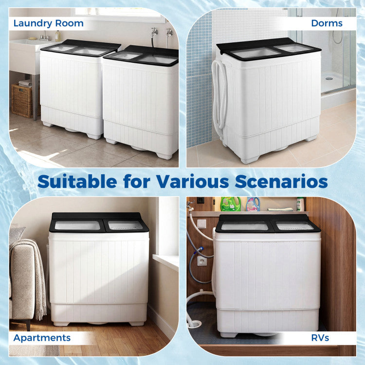 Portable Washing Machine with 18 LBS Washer and 8 LBS Spinner Combo