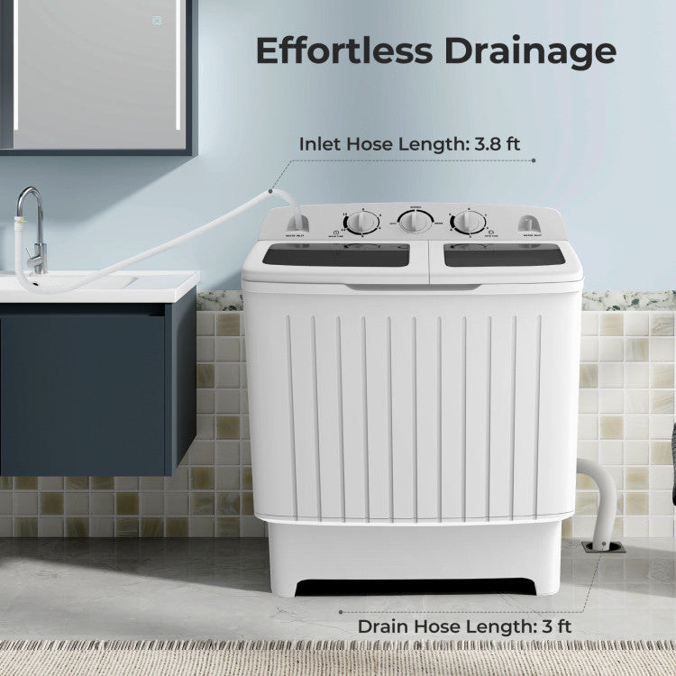 20 lbs Portable Washing Machine with Built-in Gravity Drain