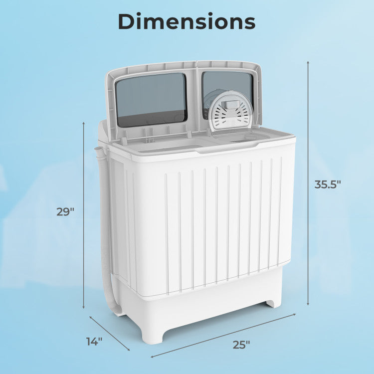 20 lbs Portable Washing Machine with Built-in Gravity Drain