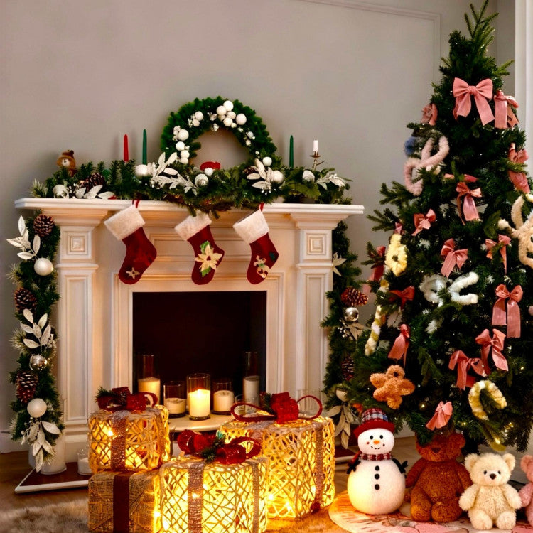 Pre-lit Christmas Tree with 280 Warm White LED Lights and 8 Lighting Modes