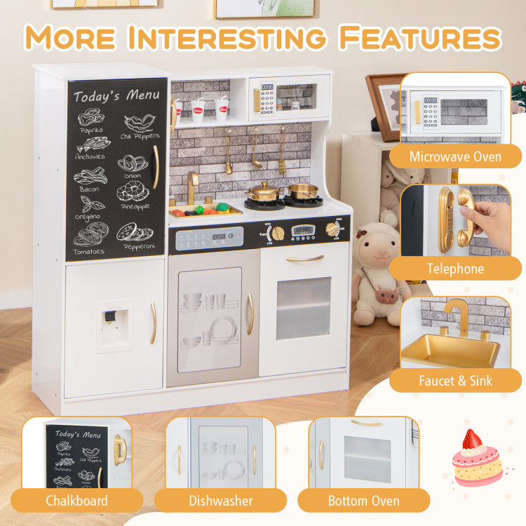 Pretend Play Kitchen with Utensils for Kids Aged 3+