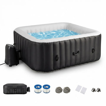 Rectangular Blowup Pool Hottub with 130 Air Jets for 4-6 Person