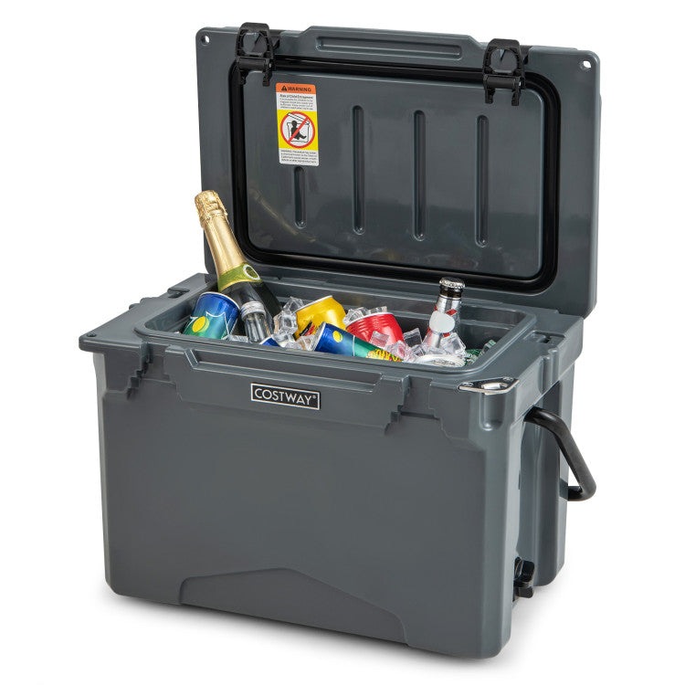 25 QT Hard Cooler with Aluminum Handle and Integrated Cup Holders