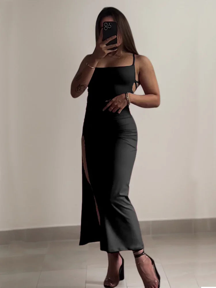 Women's Summer Halter Strap Bodycon Dress - Sexy Spice Girl Style Slim Fit Bag Hip Club Mini Dress