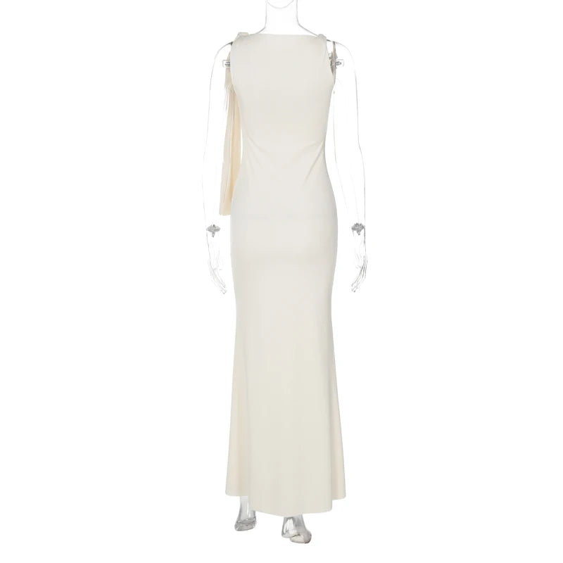 Product Title Hugcitar Solid O-Neck Sleeveless Patchwork Bodycon Maxi Dress - Sexy Summer Prom, Party & Y2K Festival Clubwear