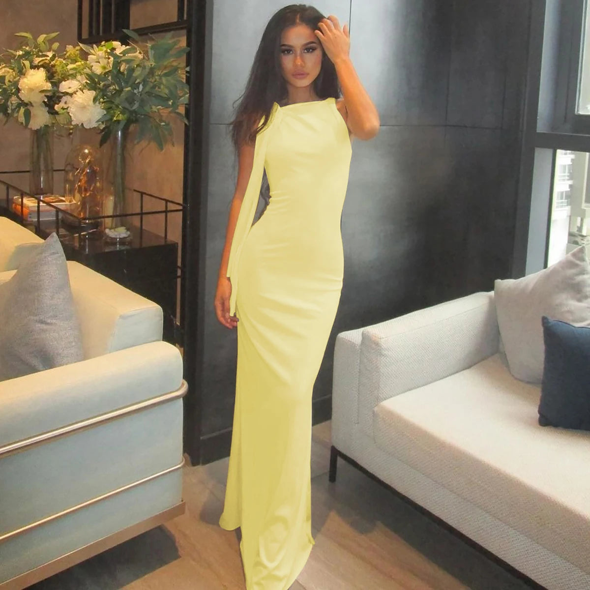 Product Title Hugcitar Solid O-Neck Sleeveless Patchwork Bodycon Maxi Dress - Sexy Summer Prom, Party & Y2K Festival Clubwear