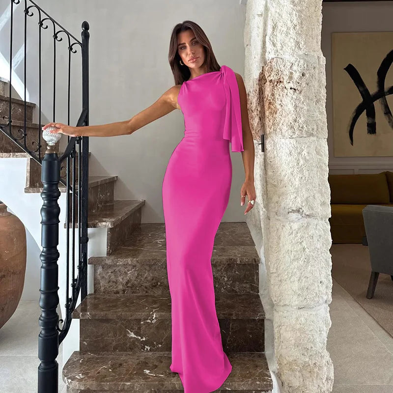 Product Title Hugcitar Solid O-Neck Sleeveless Patchwork Bodycon Maxi Dress - Sexy Summer Prom, Party & Y2K Festival Clubwear