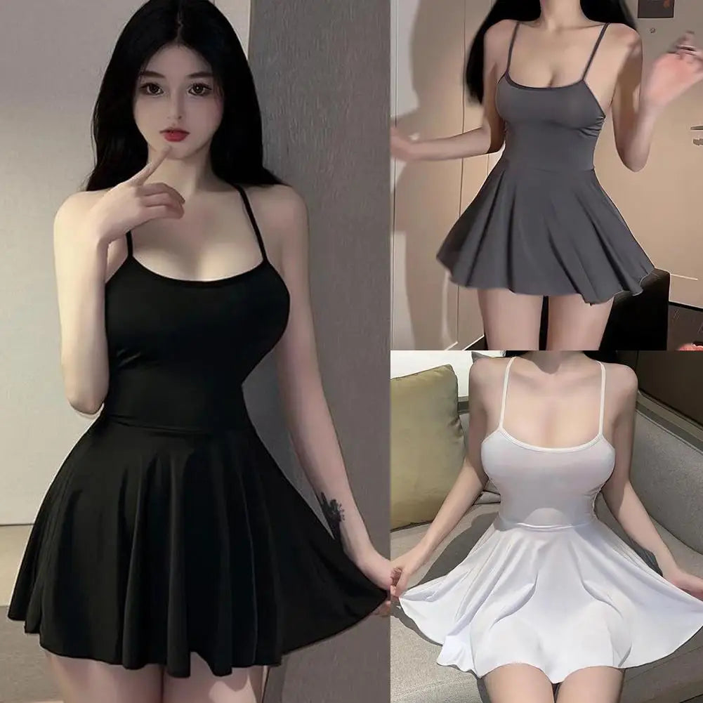 Allure Pleated Micro Mini Dress – Flirty Backless Nightdress & Clubwear