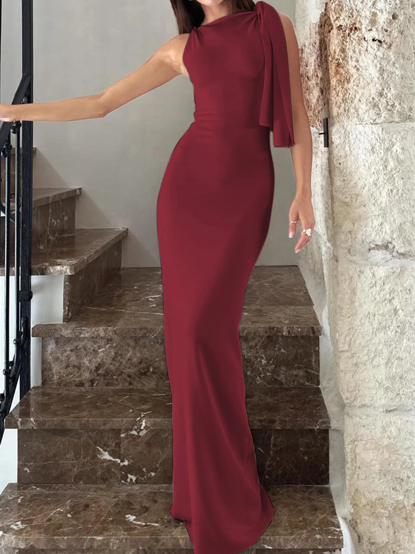 Product Title Hugcitar Solid O-Neck Sleeveless Patchwork Bodycon Maxi Dress - Sexy Summer Prom, Party & Y2K Festival Clubwear