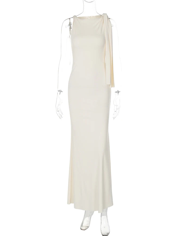 Product Title Hugcitar Solid O-Neck Sleeveless Patchwork Bodycon Maxi Dress - Sexy Summer Prom, Party & Y2K Festival Clubwear