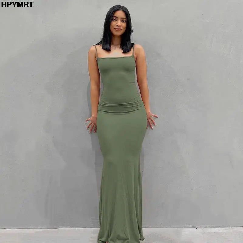 Serena Backless Satin Maxi Dress – Elegant Floor-Length Bodycon Slip