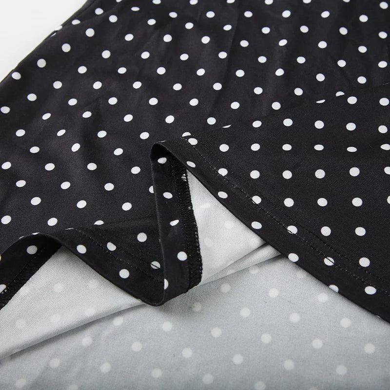 Women's Polka Dot Halter Mini Dress – Elegant Backless Summer Party Dress