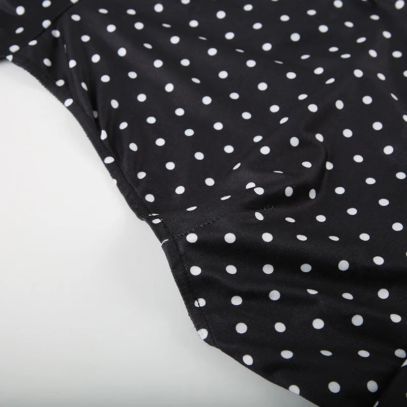 Women's Polka Dot Halter Mini Dress – Elegant Backless Summer Party Dress