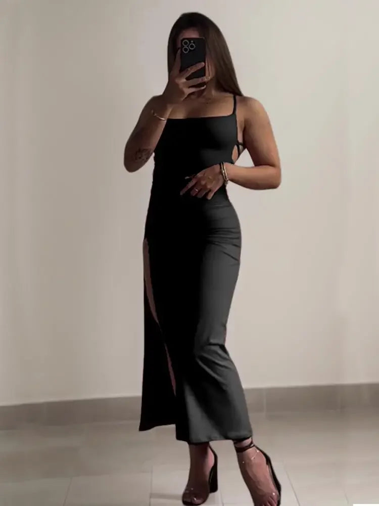 Women's Summer Halter Strap Bodycon Dress - Sexy Spice Girl Style Slim Fit Bag Hip Club Mini Dress