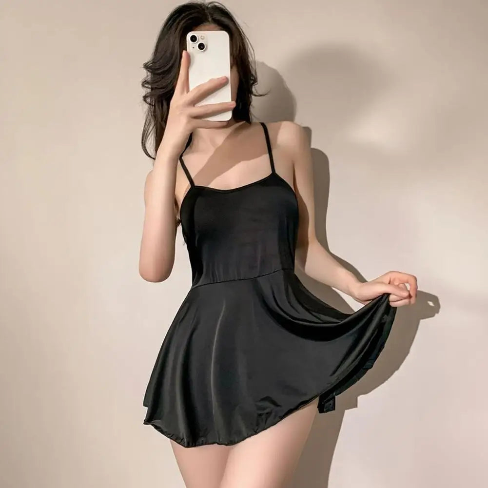 Allure Pleated Micro Mini Dress – Flirty Backless Nightdress & Clubwear