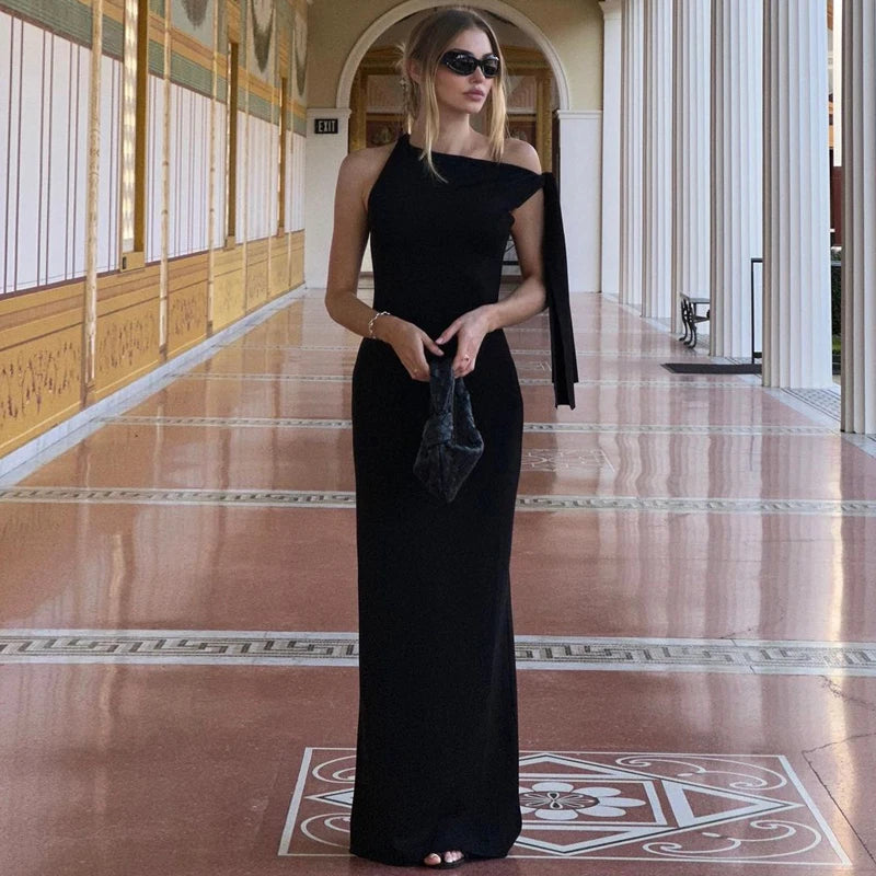 Product Title Hugcitar Solid O-Neck Sleeveless Patchwork Bodycon Maxi Dress - Sexy Summer Prom, Party & Y2K Festival Clubwear