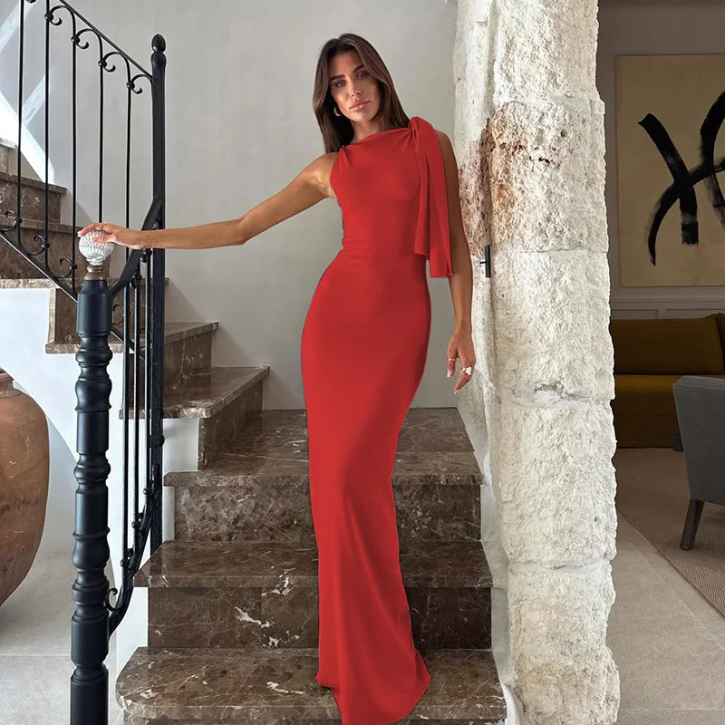 Product Title Hugcitar Solid O-Neck Sleeveless Patchwork Bodycon Maxi Dress - Sexy Summer Prom, Party & Y2K Festival Clubwear