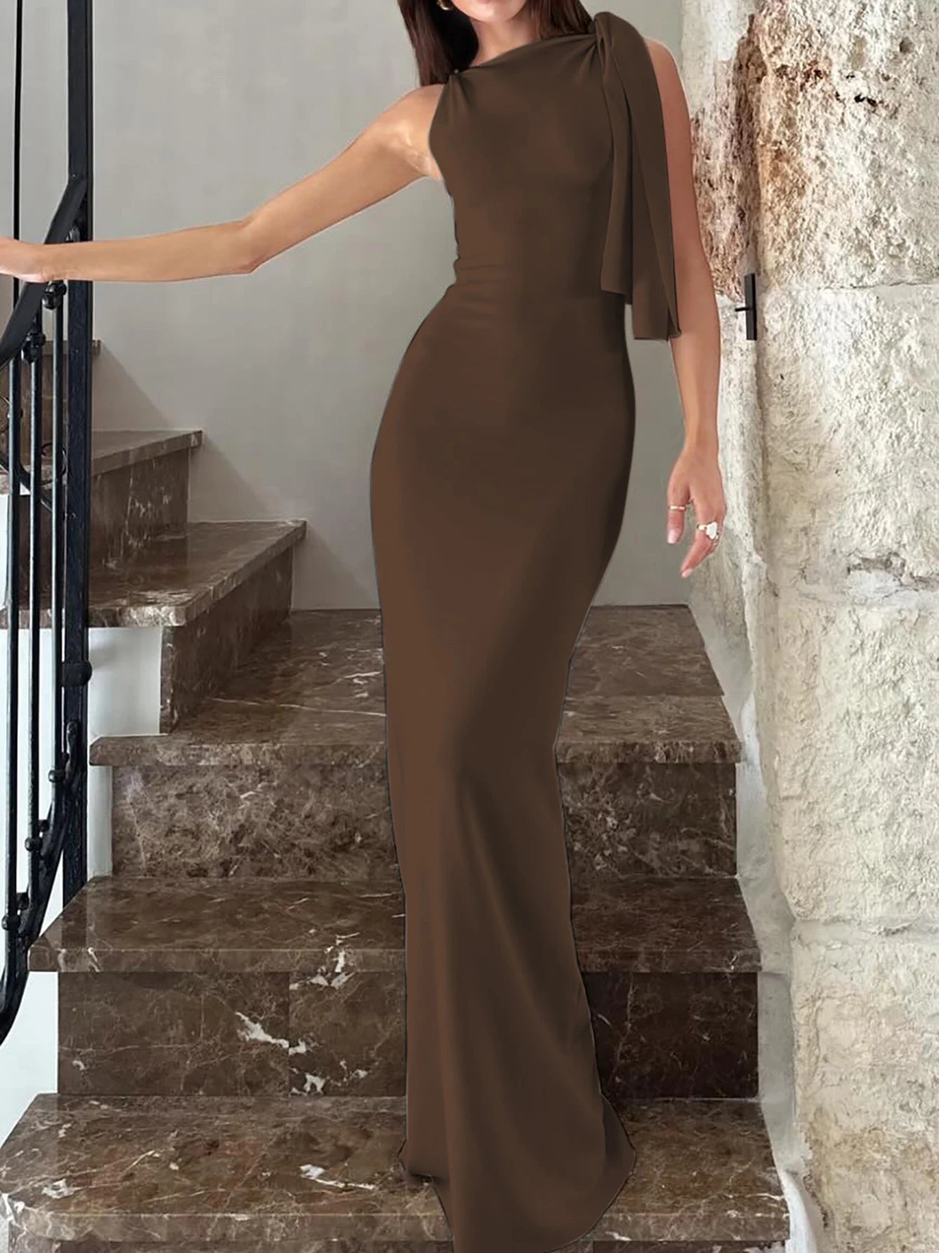 Product Title Hugcitar Solid O-Neck Sleeveless Patchwork Bodycon Maxi Dress - Sexy Summer Prom, Party & Y2K Festival Clubwear