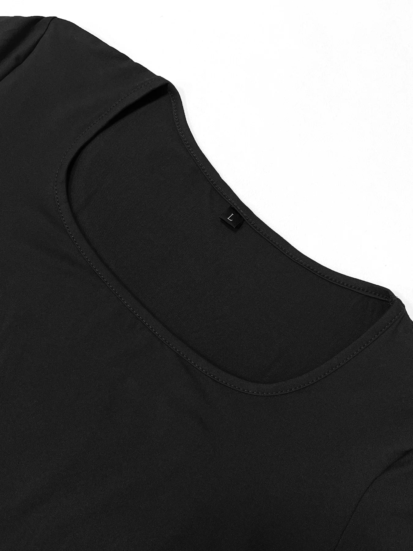 Women's Chic Basic Bodycon Maxi Dress - Minimalist Scoop Neck Long Sleeve Casual Fashion Long Dress