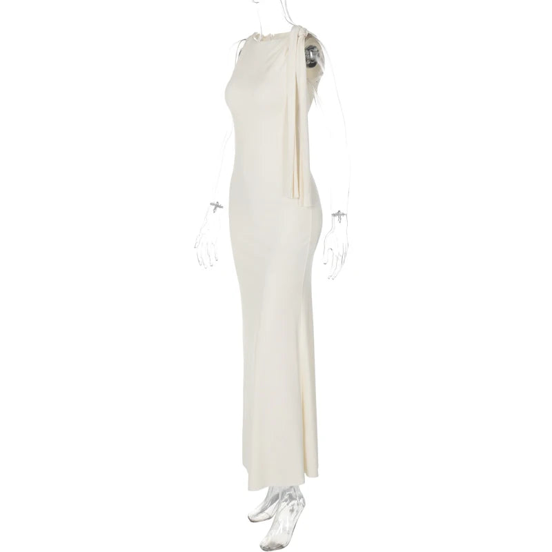 Product Title Hugcitar Solid O-Neck Sleeveless Patchwork Bodycon Maxi Dress - Sexy Summer Prom, Party & Y2K Festival Clubwear