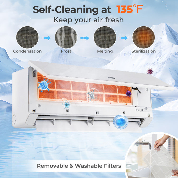 SEERXtreme Series ENERGY STAR Certified 12000 BTU 24 SEER2 208-230V Mini Split Heat Pump Heating at -13°F