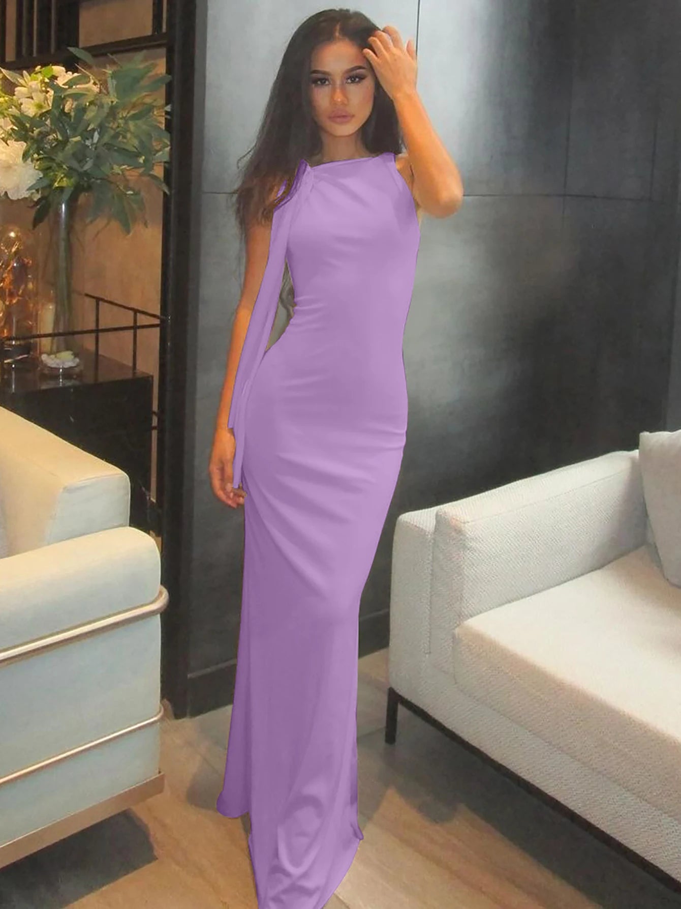 Product Title Hugcitar Solid O-Neck Sleeveless Patchwork Bodycon Maxi Dress - Sexy Summer Prom, Party & Y2K Festival Clubwear