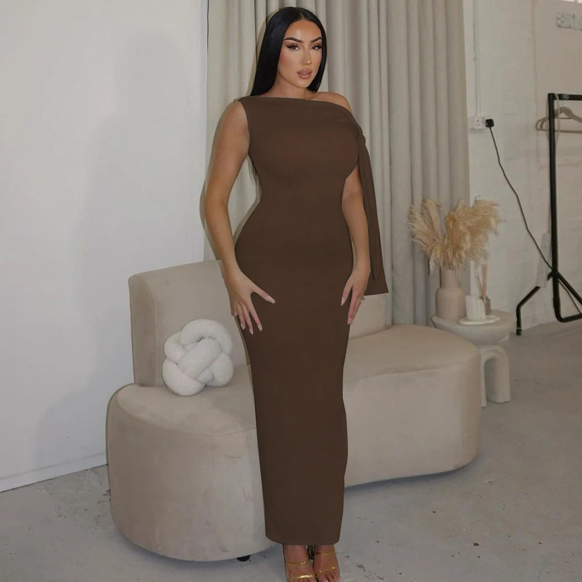 Product Title Hugcitar Solid O-Neck Sleeveless Patchwork Bodycon Maxi Dress - Sexy Summer Prom, Party & Y2K Festival Clubwear