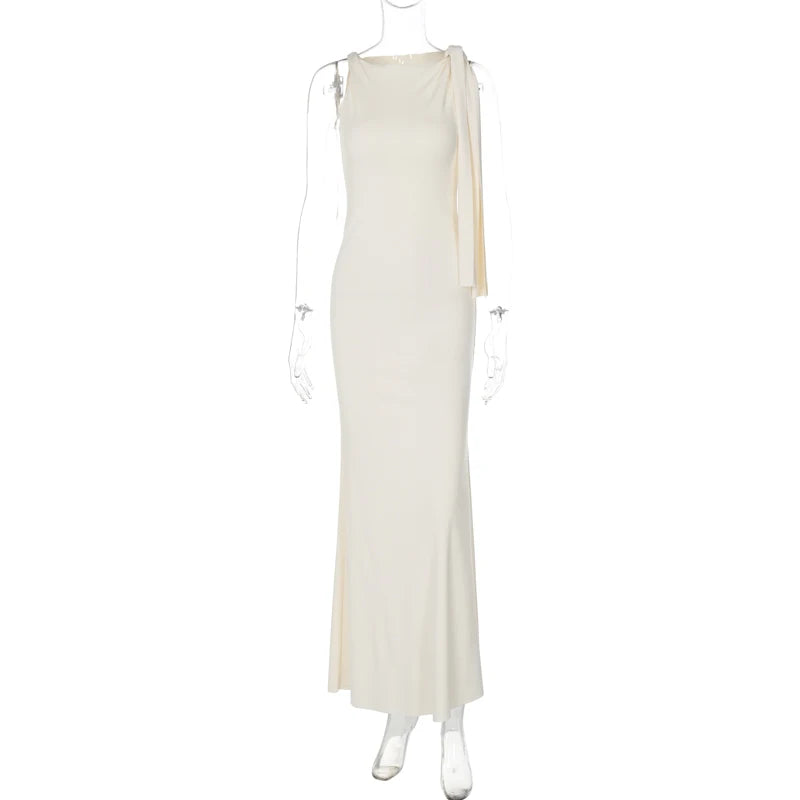 Product Title Hugcitar Solid O-Neck Sleeveless Patchwork Bodycon Maxi Dress - Sexy Summer Prom, Party & Y2K Festival Clubwear