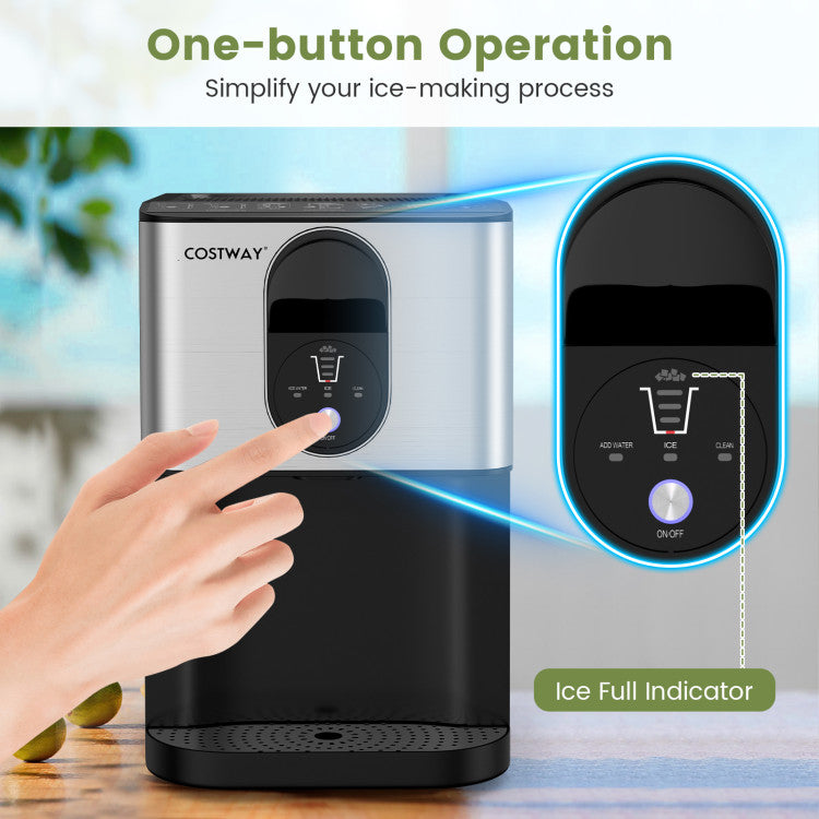 Self Dispensing Nugget Ice Maker Countertop with Soft Chewable Pellet Ice Cubes