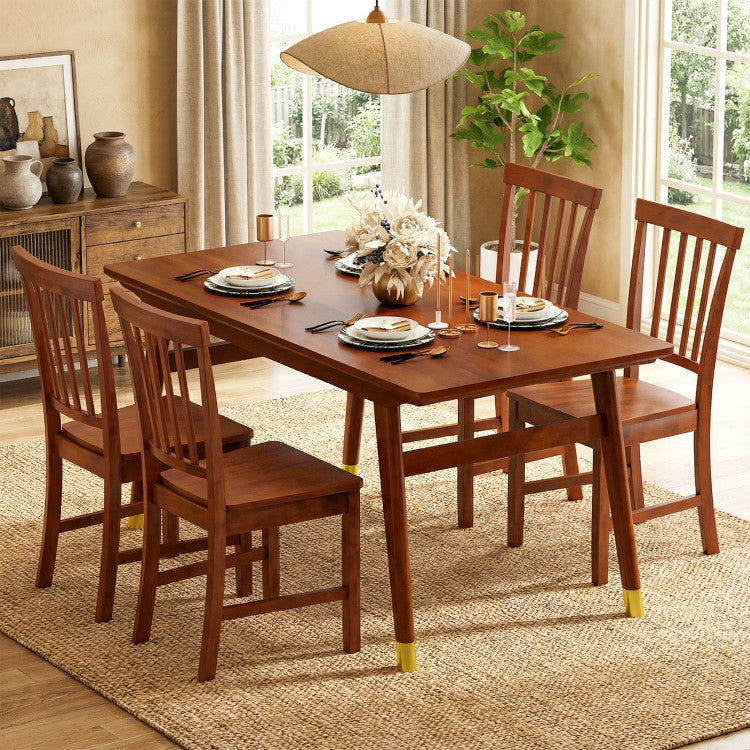 Set of 2 Dining Chairs with Solid Wooden Legs