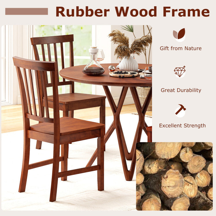 Set of 2 Dining Chairs with Solid Wooden Legs