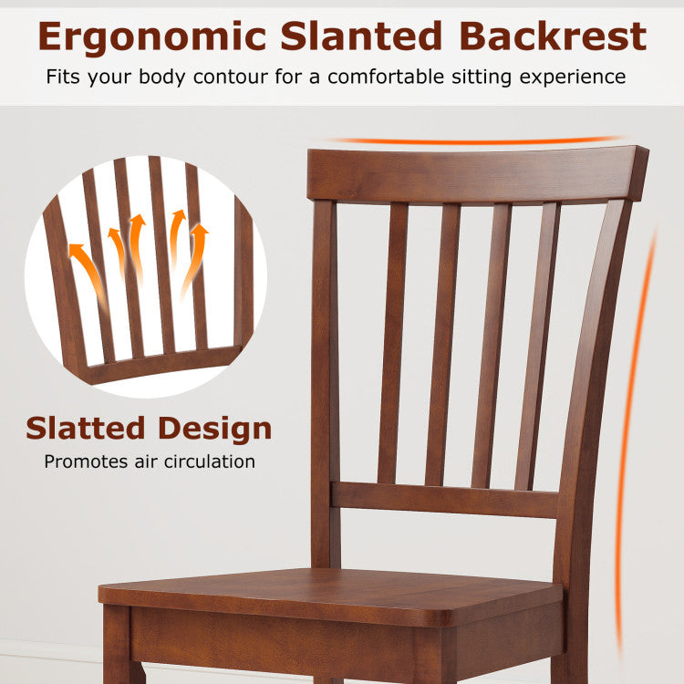Set of 2 Dining Chairs with Solid Wooden Legs