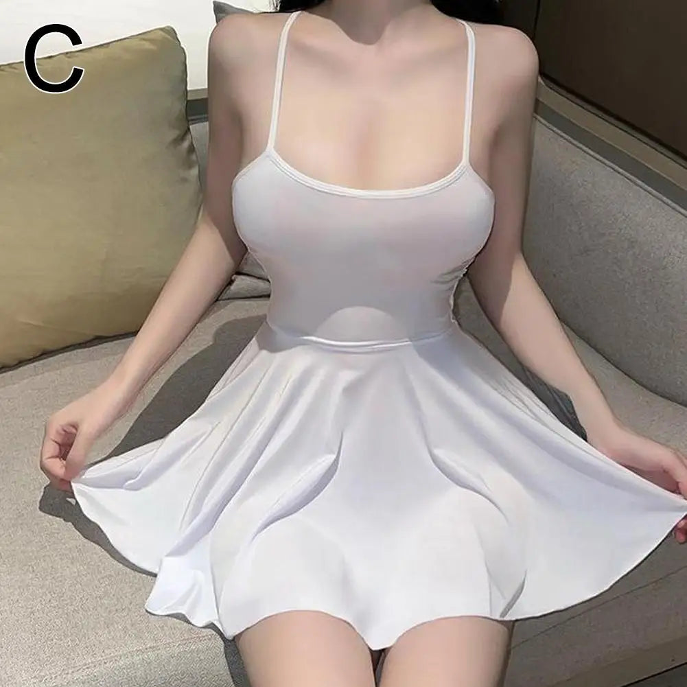 Allure Pleated Micro Mini Dress – Flirty Backless Nightdress & Clubwear