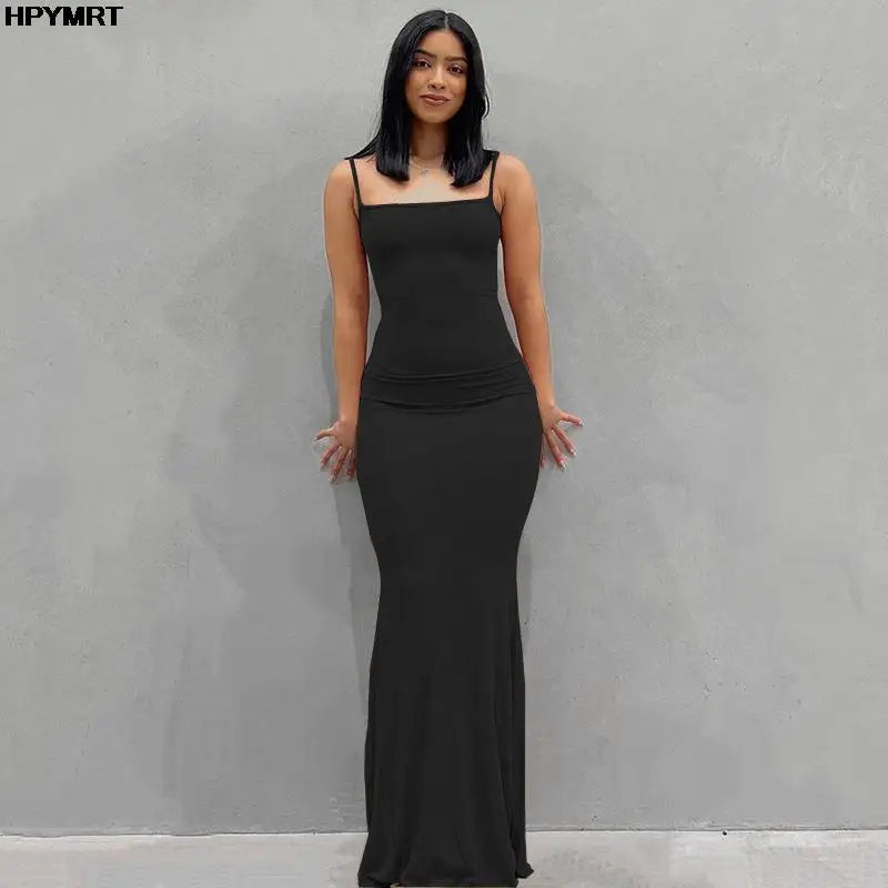 Serena Backless Satin Maxi Dress – Elegant Floor-Length Bodycon Slip