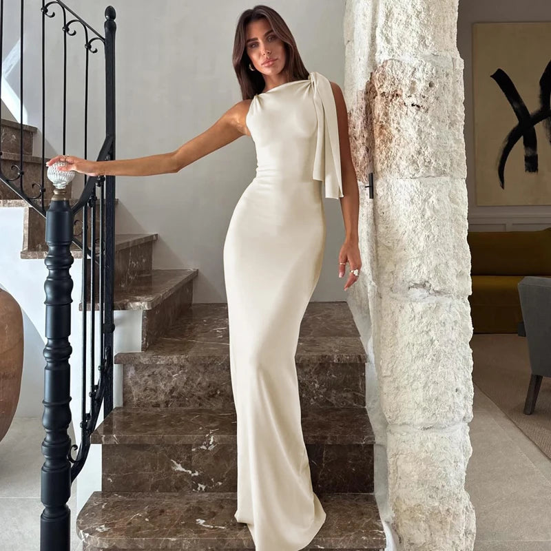 Product Title Hugcitar Solid O-Neck Sleeveless Patchwork Bodycon Maxi Dress - Sexy Summer Prom, Party & Y2K Festival Clubwear