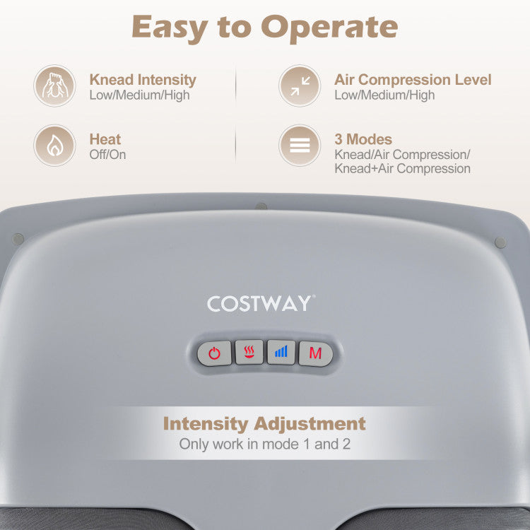 Shiatsu Foot Massager with 3-Level Deep Kneading and Air Compression