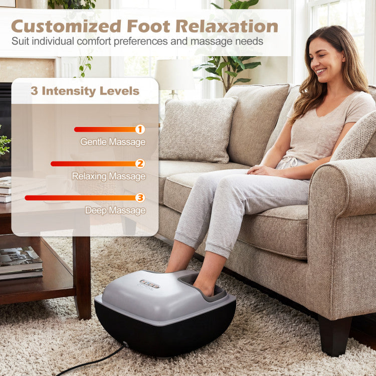 Shiatsu Foot Massager with 3-Level Deep Kneading and Air Compression