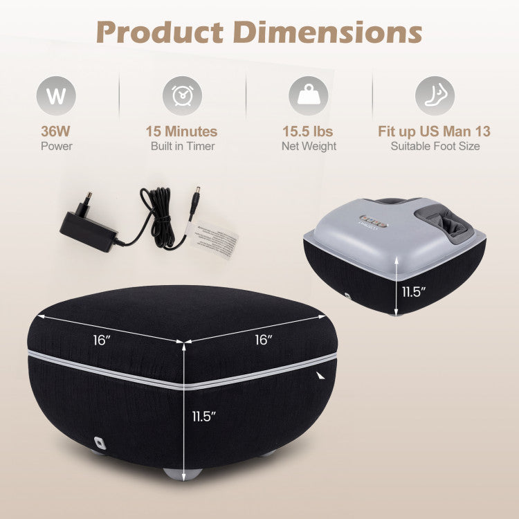 Shiatsu Foot Massager with 3-Level Deep Kneading and Air Compression