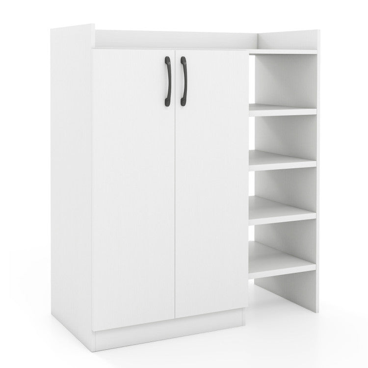 Shoe Cabinet with 2 Doors Shoe Storage Organizer with 2 Adjustable Inner Shelves