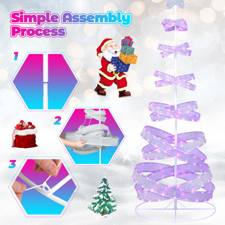 7 Feet Outdoor Spiral Christmas Tree for Party, Xmas New Year Decoration