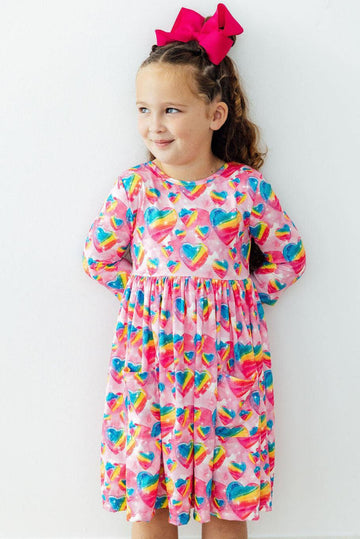 Sugar & Spice 3/4 Sleeve Pocket Twirl Dress