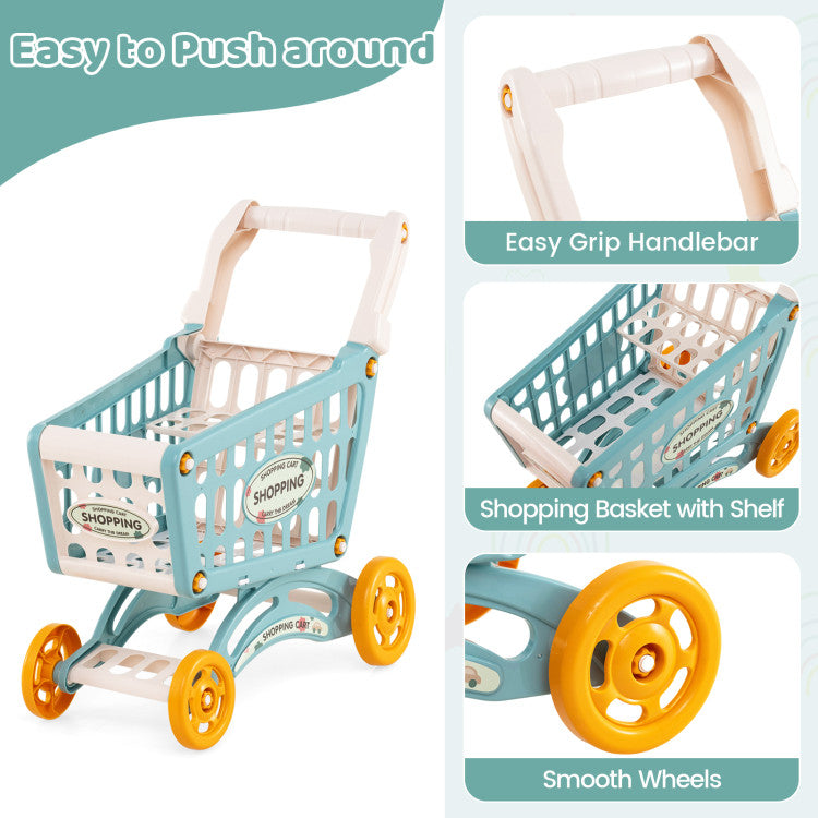 Supermarket Playset for Kids 76 PCS Pretend Play Grocery Store Set with Shopping Cart