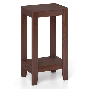 2-Tier Nightstand End Side Wooden Legs Table for Bedroom