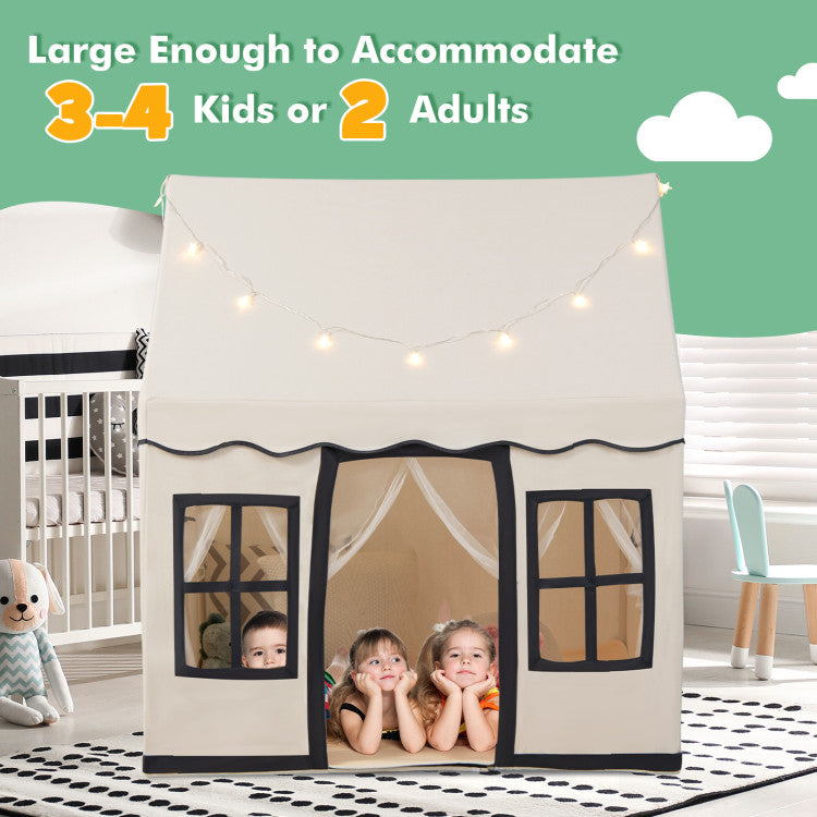 Toddler Large Playhouse with Star String Lights