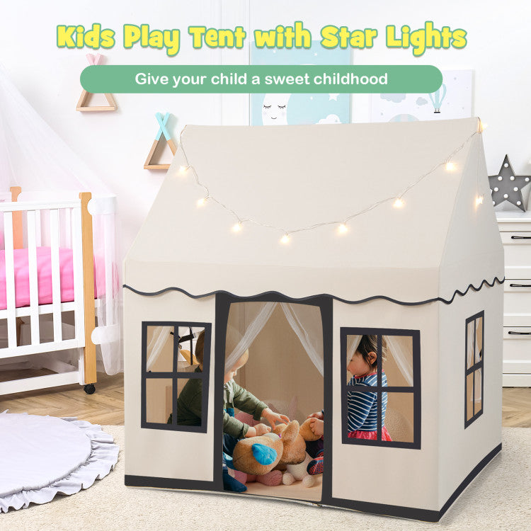 Toddler Large Playhouse with Star String Lights
