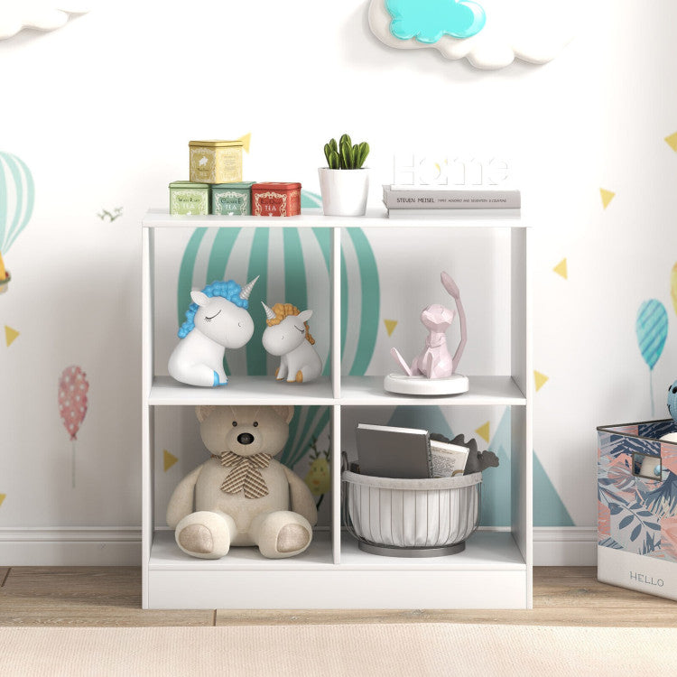 4-Cube Kids Bookcase Freestanding with Open Shelves